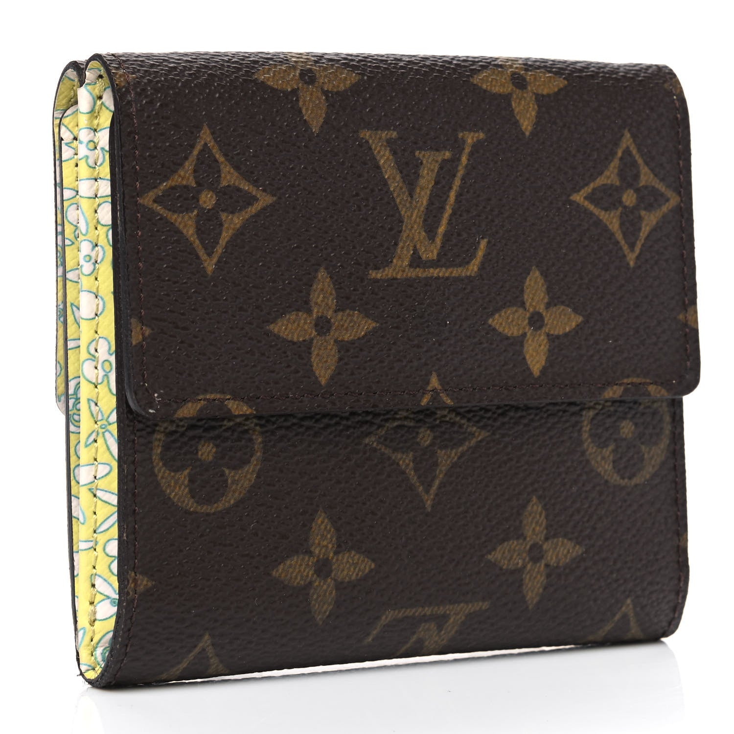 Louis Vuitton Monogram Fleuri Elise Wallet Vert 2 of 5