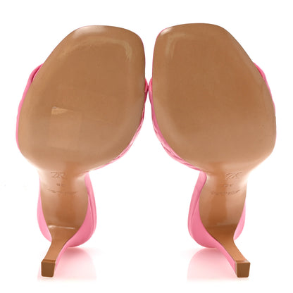 Louis Vuitton Lambskin Embossed Monogram Revival Mid Heel Mules 38 Rose Pop 6 of 9