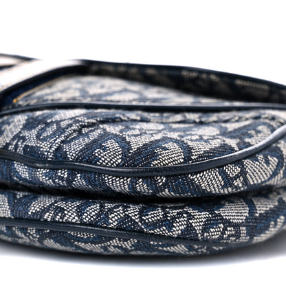 Christian Dior Monogram Double Saddle Bag Navy Blue 9 of 12