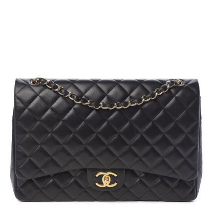 Chanel Lambskin Quilted Maxi Double Flap Black 1 of 10