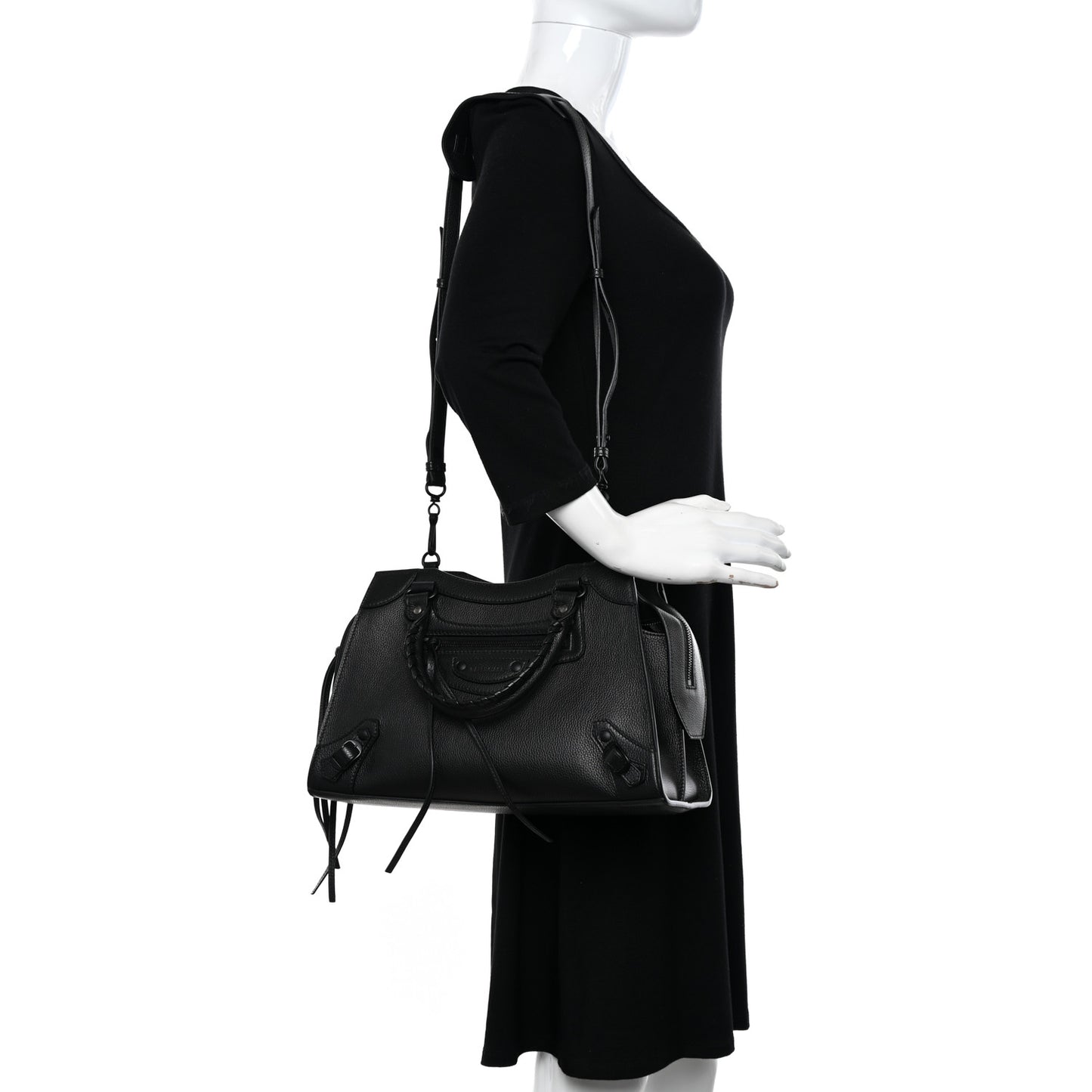 Grained Calfskin Neo Classic Black Hardware S City Black