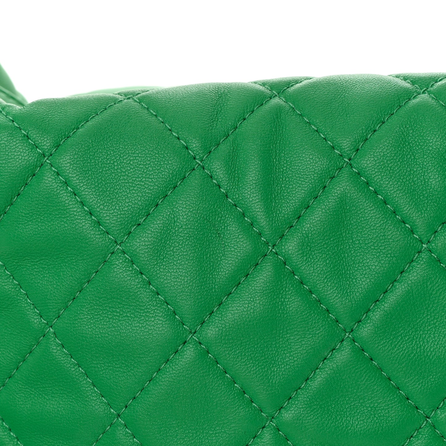 Lambskin Quilted Large Perfect Meeting Hobo Green