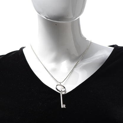 Tiffany Sterling Silver Oval Key Pendant Necklace 2 of 5