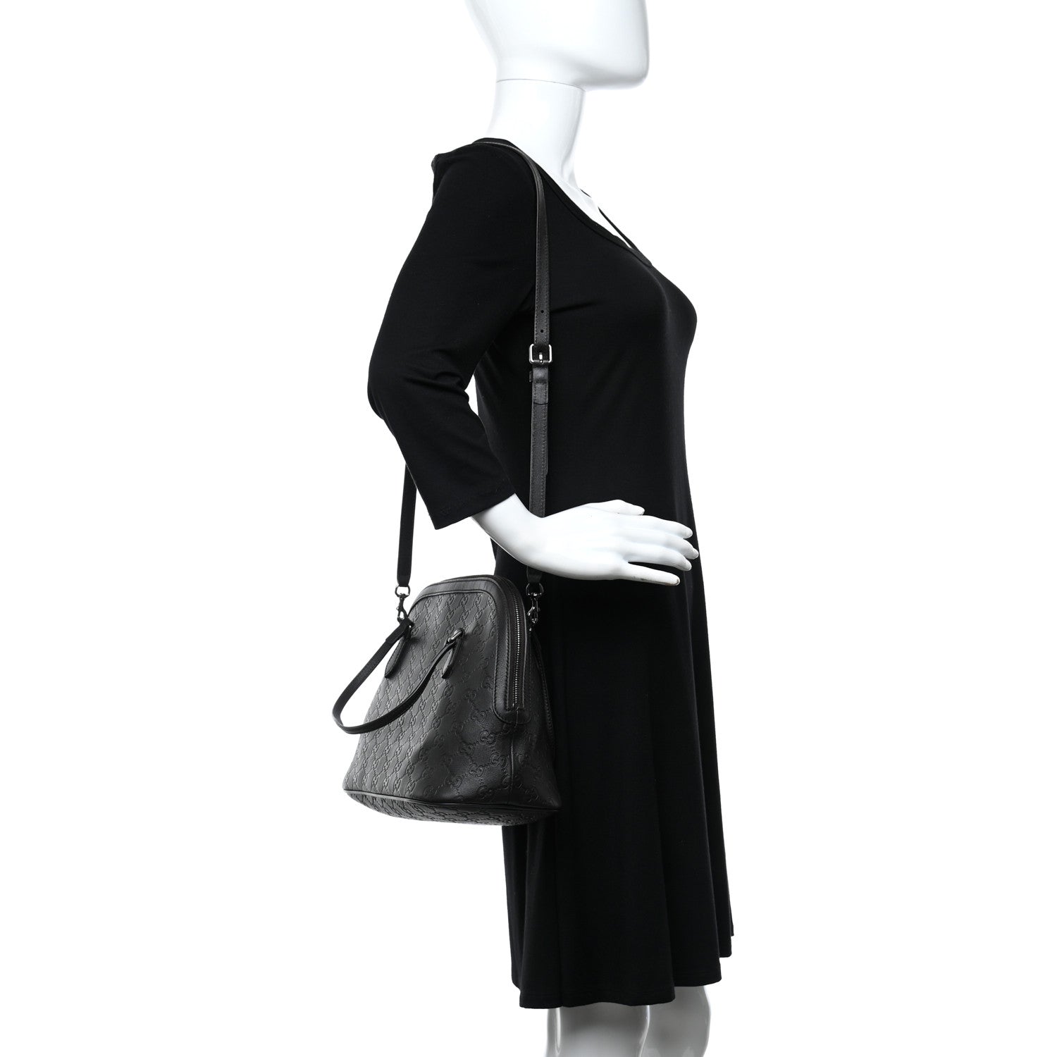 Gucci Guccissima Medium Dome Bag Dark Brown 2 of 9