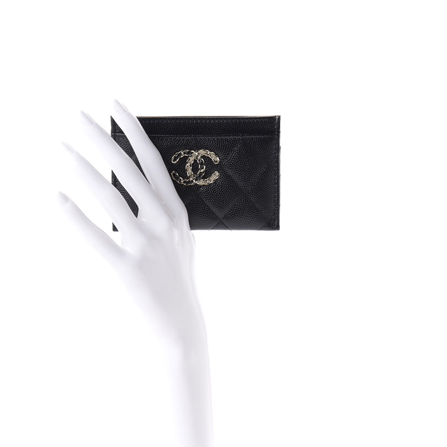 Caviar Quilted French New Wave Card Holder Black