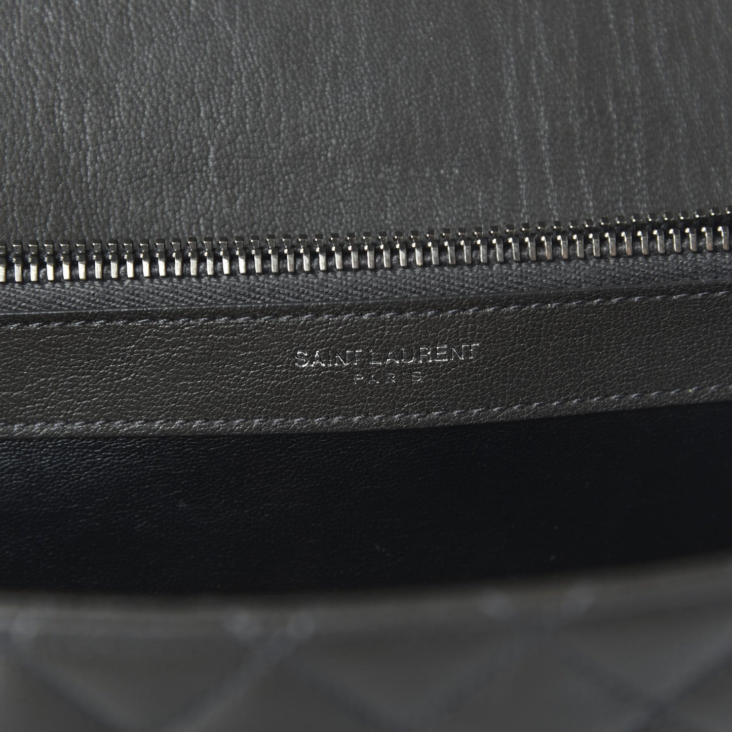 Sheepskin Matelasse Chevron Monogram Large College Satchel Dark Anthracite