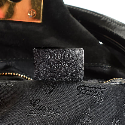 Gucci Patent Large Indy Top Handle Bag Bronze Black 7 of 9