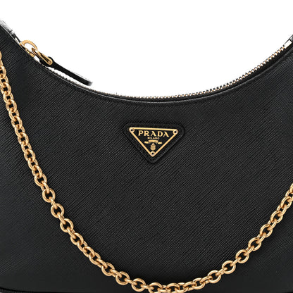 Prada Saffiano Lux Re-Edition 2005 Shoulder Bag Black 7 of 10