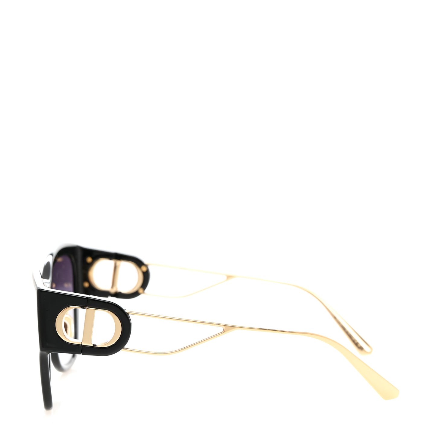 Rectangular 30 Montaigne 1 Sunglasses Black Gold