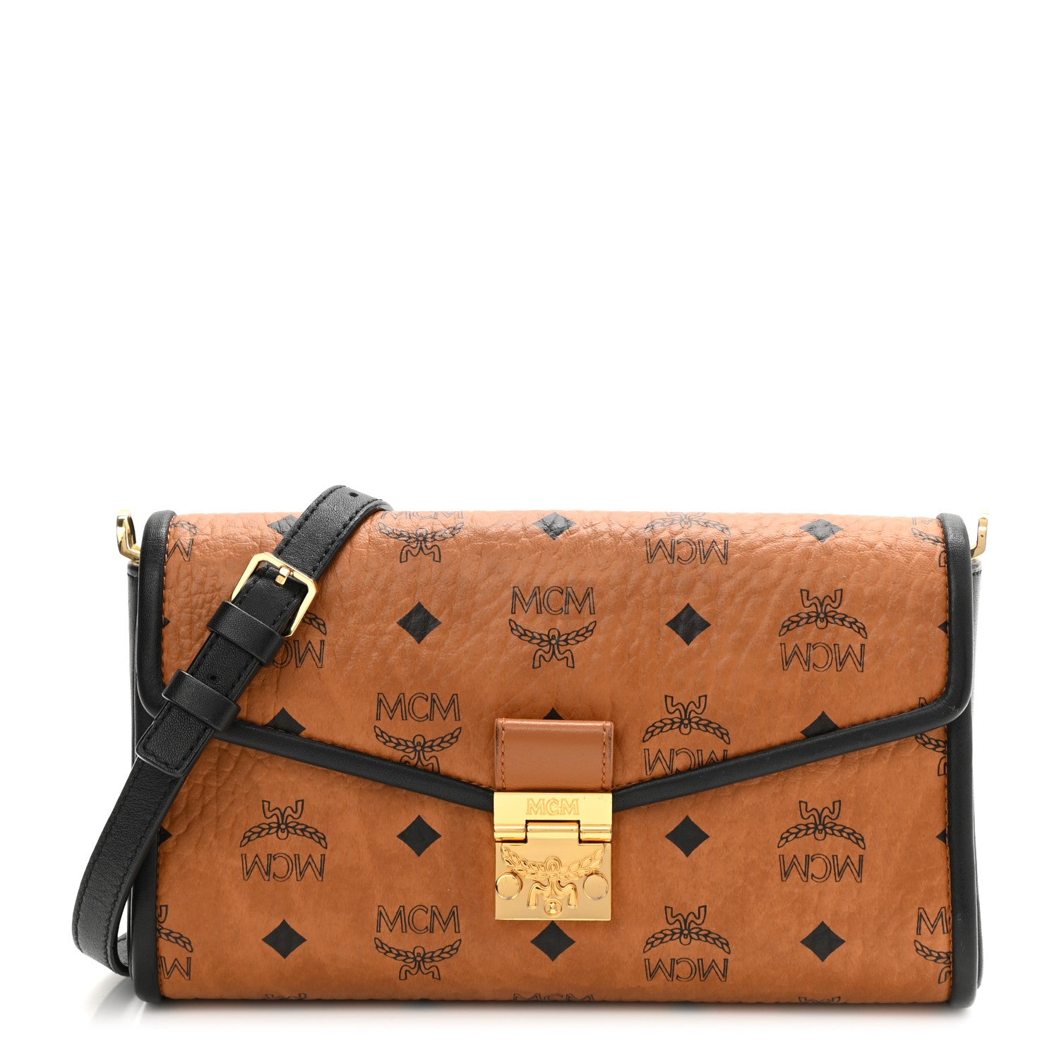 MCM Visetos Millie Wallet On Chain Cognac Black 1 of 10