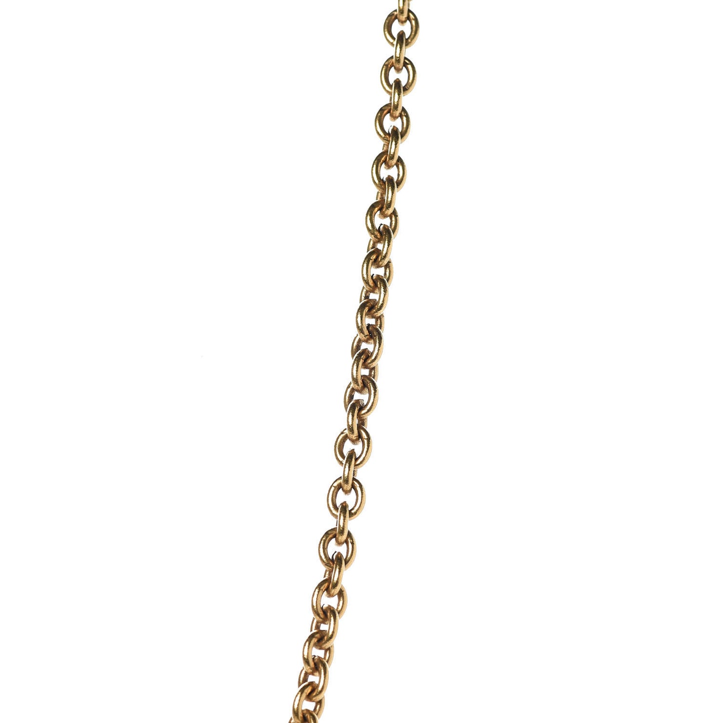 Quilted Large CC Long Chain Necklace Gold