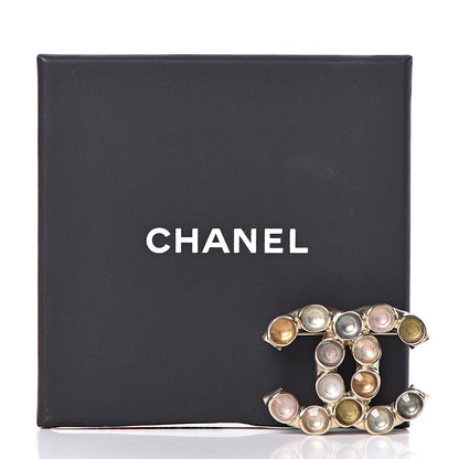 Chanel Poured Glass CC Brooch Gold Multicolor 5 of 5