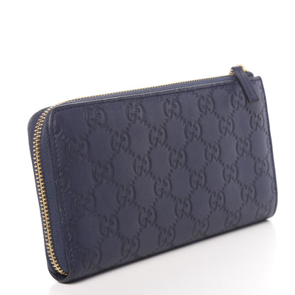 Gucci Guccissima Vitello Tender Donna Long Wallet Blue 3 of 8