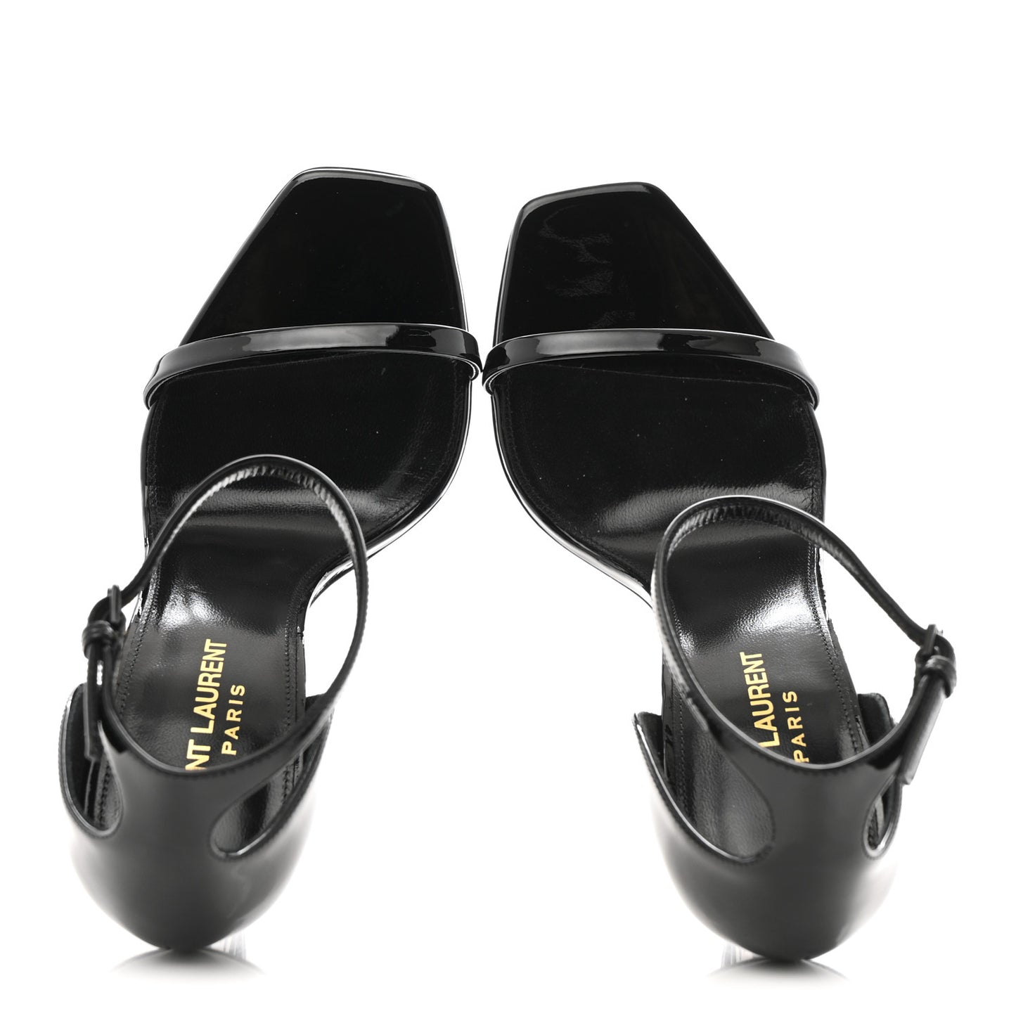 Patent Calfskin Opyum 110 Sandals 38.5 Black