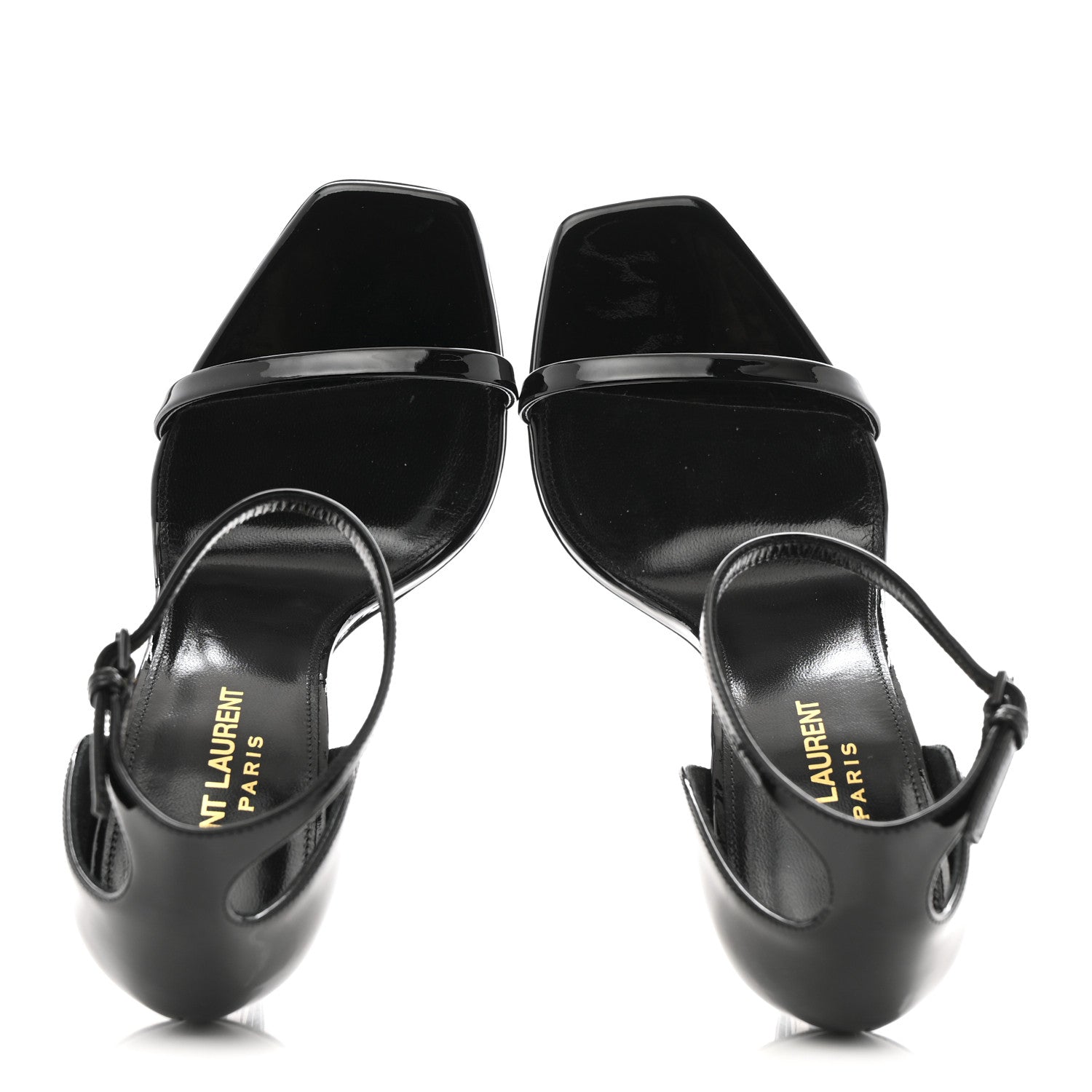 Saint Laurent Patent Calfskin Opyum 110 Sandals 38.5 Black 2 of 9