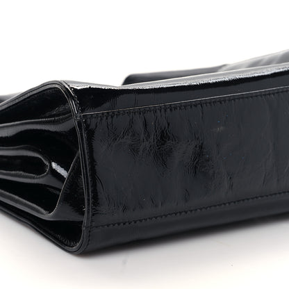 Chanel Patent Mademoiselle Lock Convertible Wrist Clutch Bag Black 10 of 11