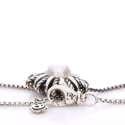 David Yurman Sterling Silver Pearl 18mm Starburst Pendant Necklace 5 of 7