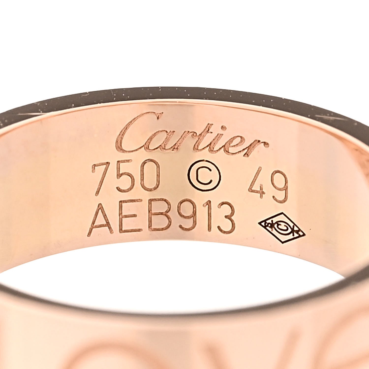 Cartier 18K Pink Gold 5.5mm Engraved LOVE Ring 49 5 4 of 4
