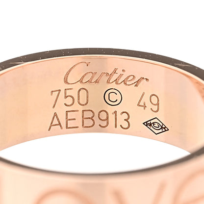 Cartier 18K Pink Gold 5.5mm Engraved LOVE Ring 49 5 4 of 4