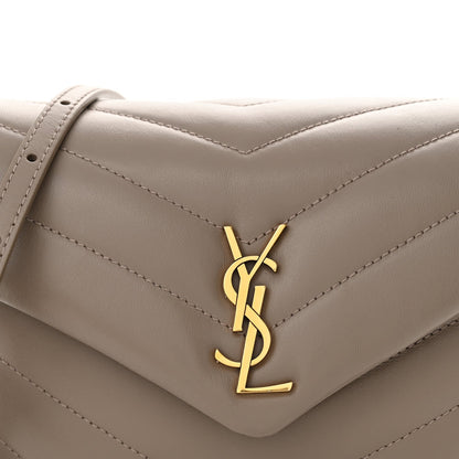 Saint Laurent Calfskin Y Quilted Monogram Toy Loulou Crossbody Bag Taupe 9 of 12