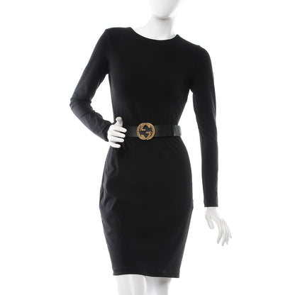 Gucci Calfskin Studded Interlocking G Belt 90 36 Black 2 of 6