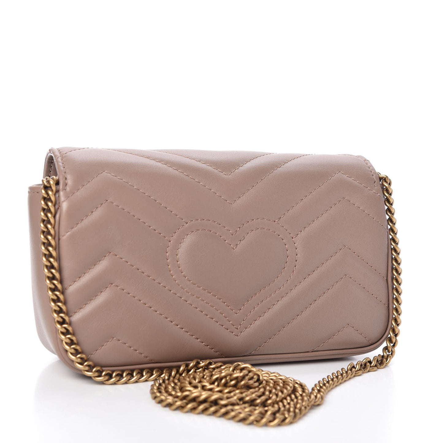 Calfskin Matelasse Super Mini GG Marmont Shoulder Bag Porcelain Rose