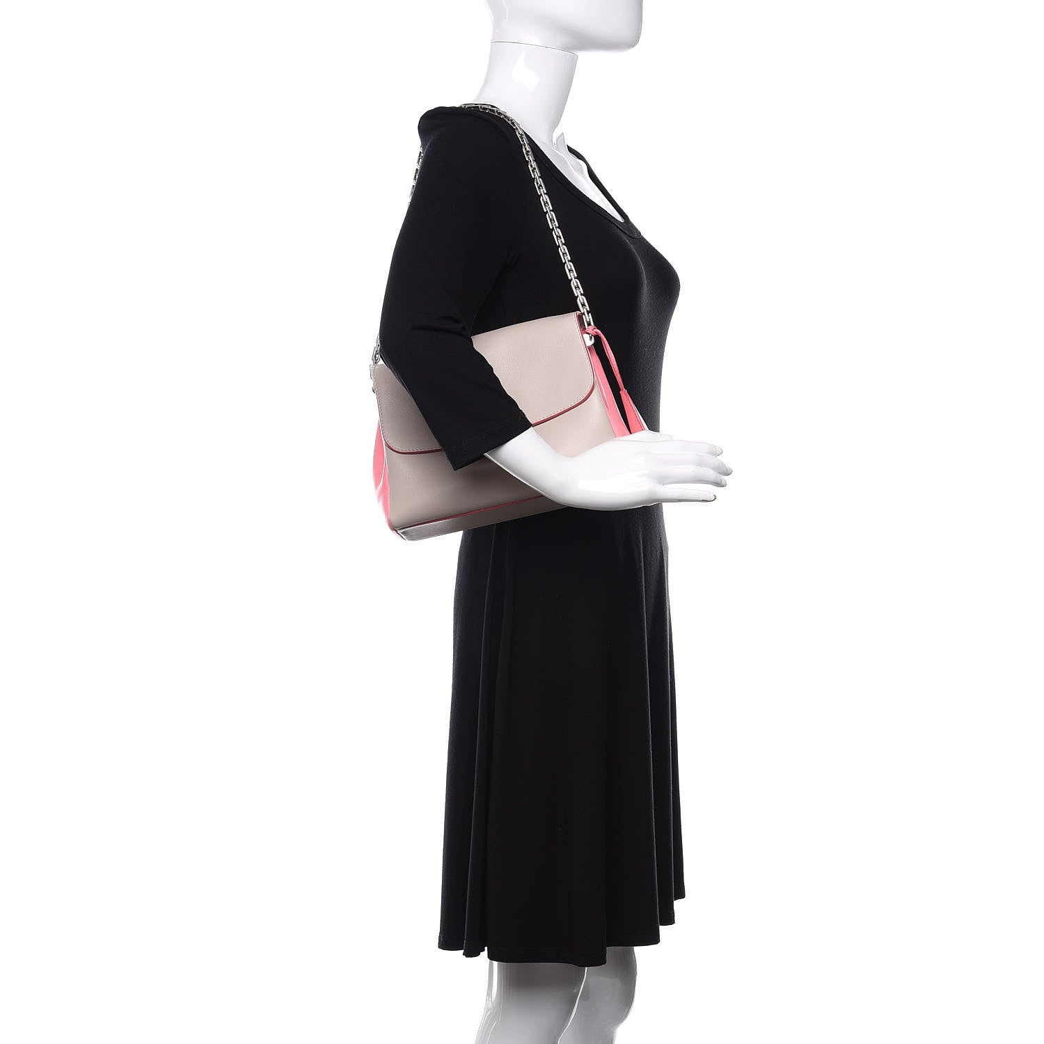 Christian Dior Calfskin Bi-Color Small Diorling Rose Candy 2 of 15