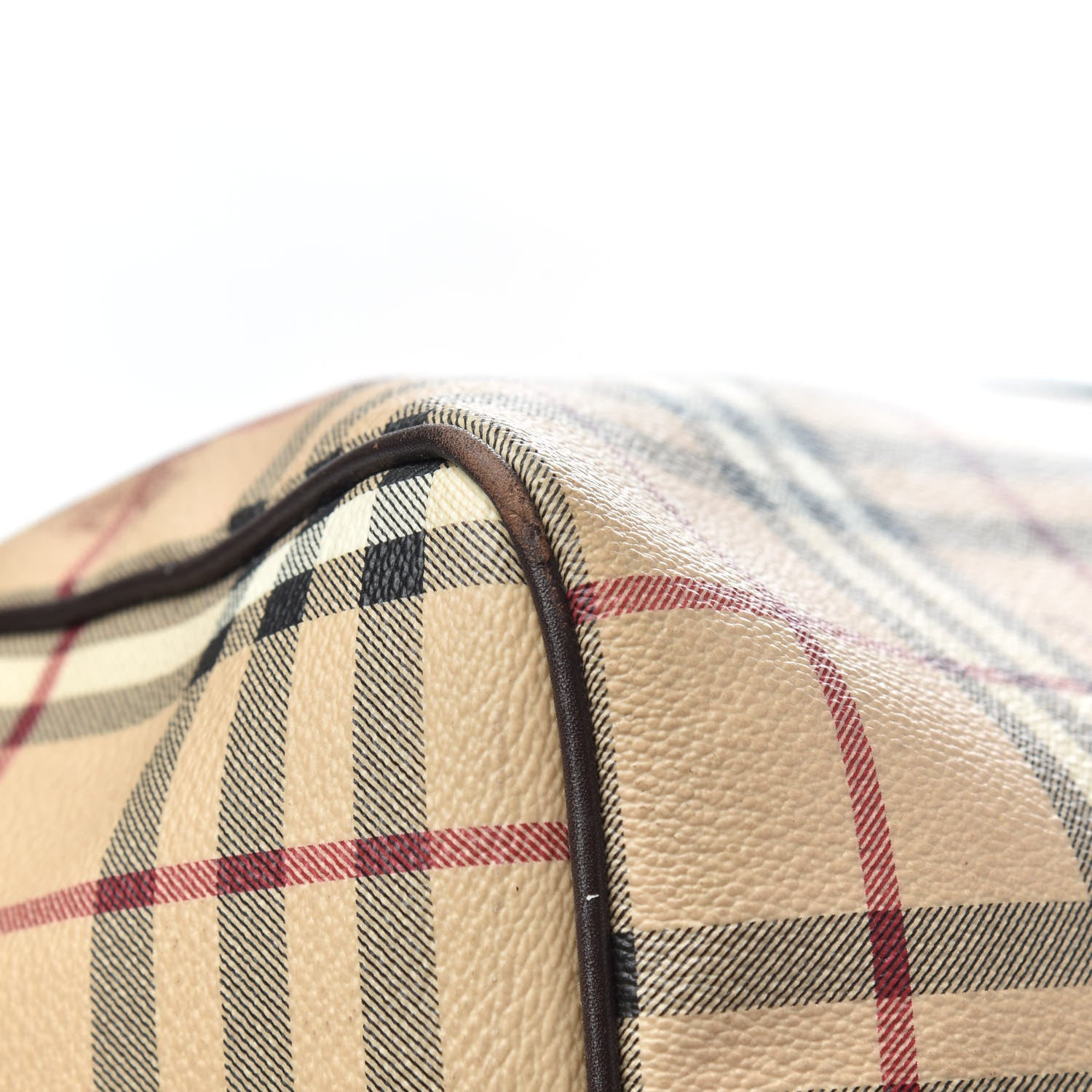 Burberry Haymarket Check Duffle Bag Dark Brown 9 of 15