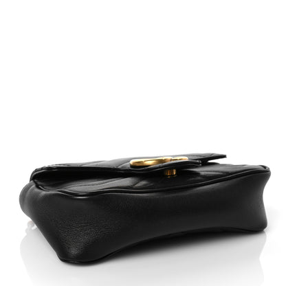 Gucci Calfskin Matelasse Super Mini GG Marmont Shoulder Bag Black 4 of 8