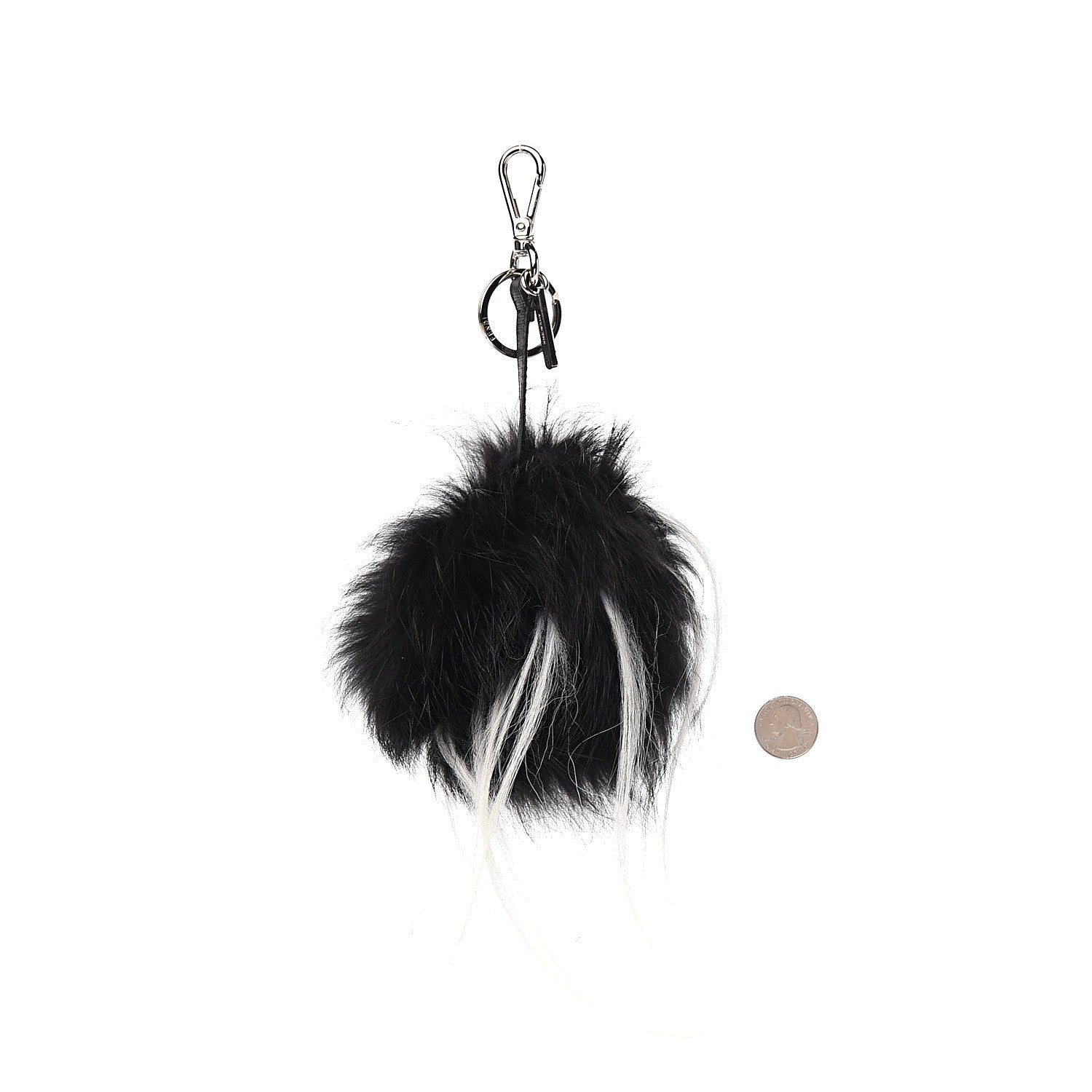 Fendi Vitello Elite Fox Goat Fur Igor Monster Bag Bug Cube Charm Rosso Black White 2 of 3