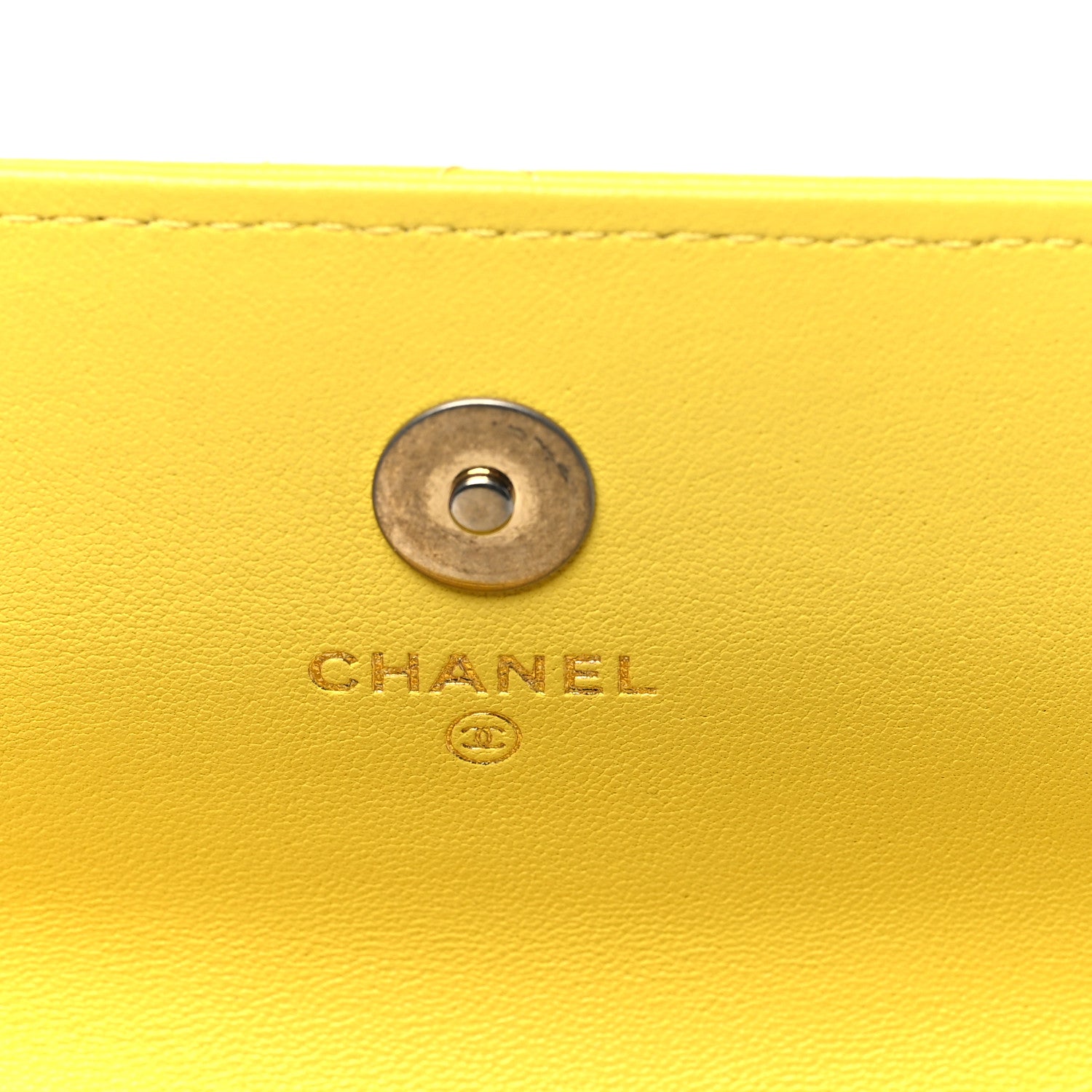 Chanel Lambskin Quilted Chanel 19 Flap Phone Holder With Chain Yellow 6 of 12