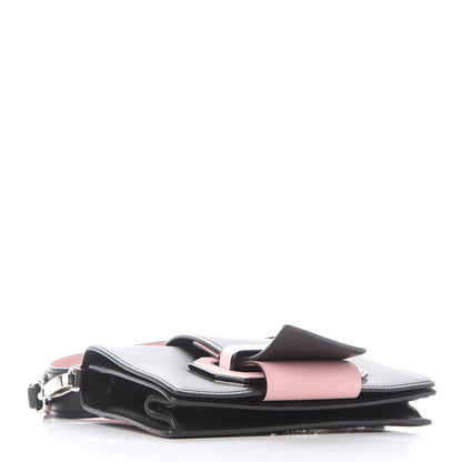 Prada City Calf Plex Ribbon Bag Black Rosa 4 of 8