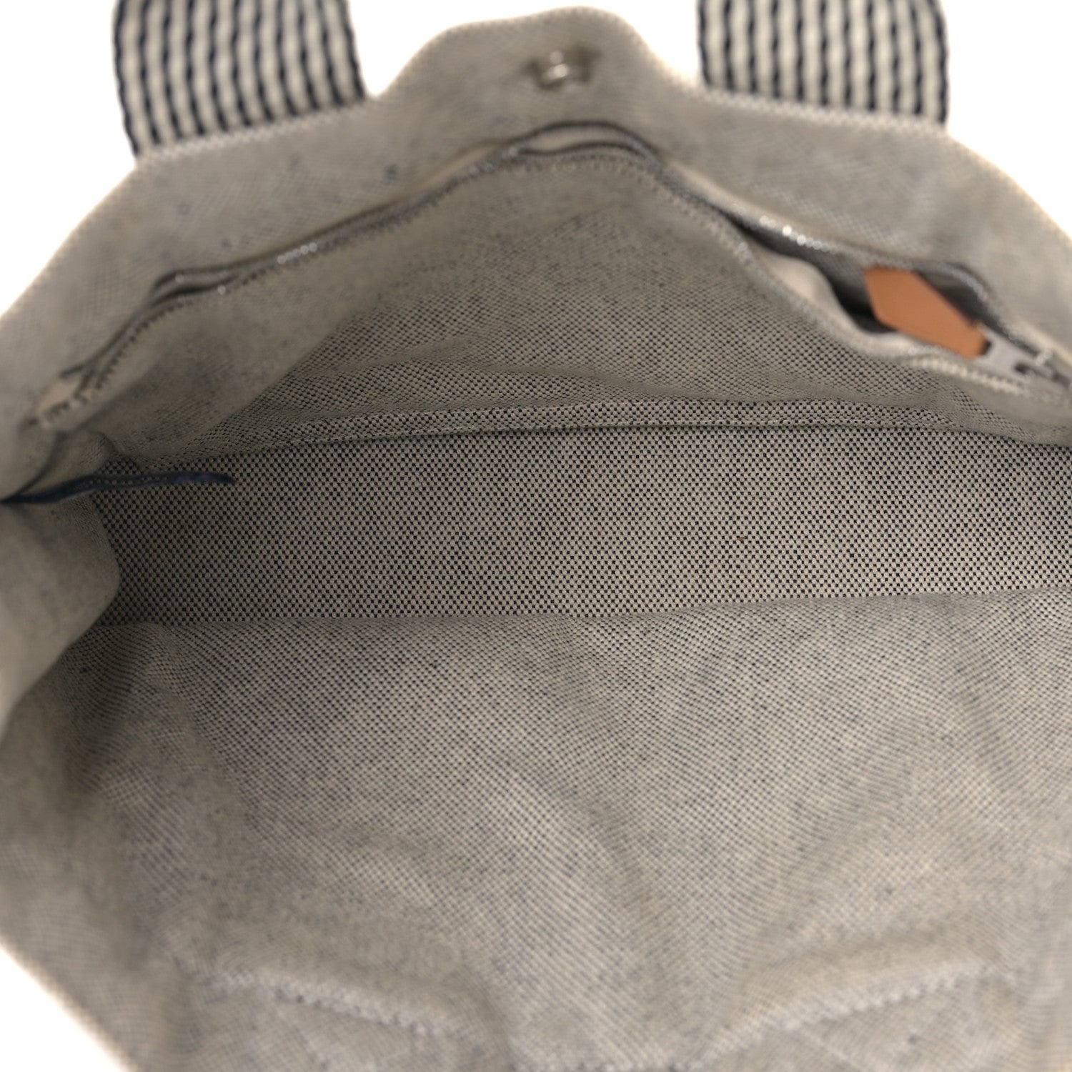 Hermes Canvas Herline PM Tote Light Grey 5 of 9