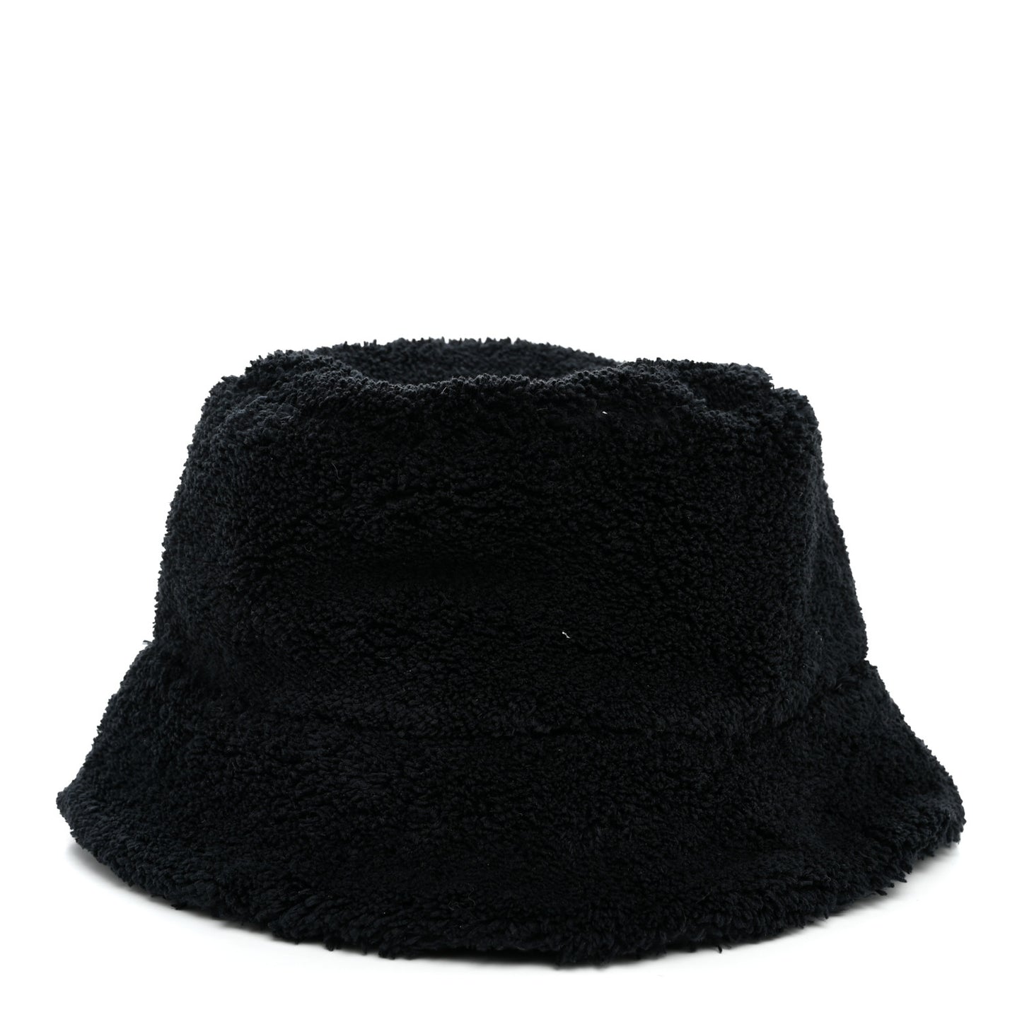 Terry Cloth Logo Embroidered Womens Bucket Hat S Black White