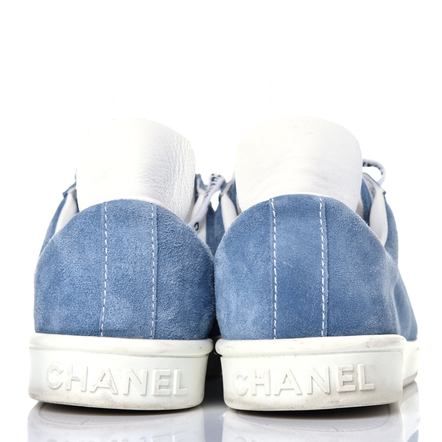 Chanel Suede Calfskin Sneakers 42 Light Blue 5 of 9