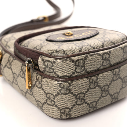 Gucci GG Supreme Monogram Mini Neo Vintage Double Zip Messenger Bag Beige New Acero Crop 8 of 9