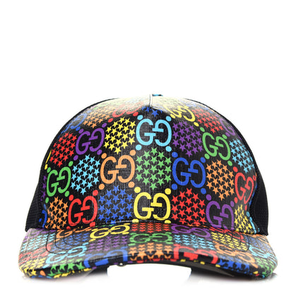 Gucci GG Supreme Monogram Psychedelic Baseball Hat Black 2 of 6