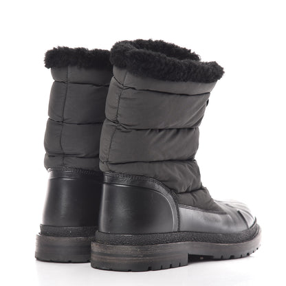 Chanel Calfskin Nylon Shearling Short Boots 7 Black 4 of 6
