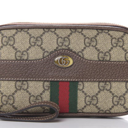 Gucci GG Supreme Monogram Ophidia Phone Case Wristlet Brown 6 of 7