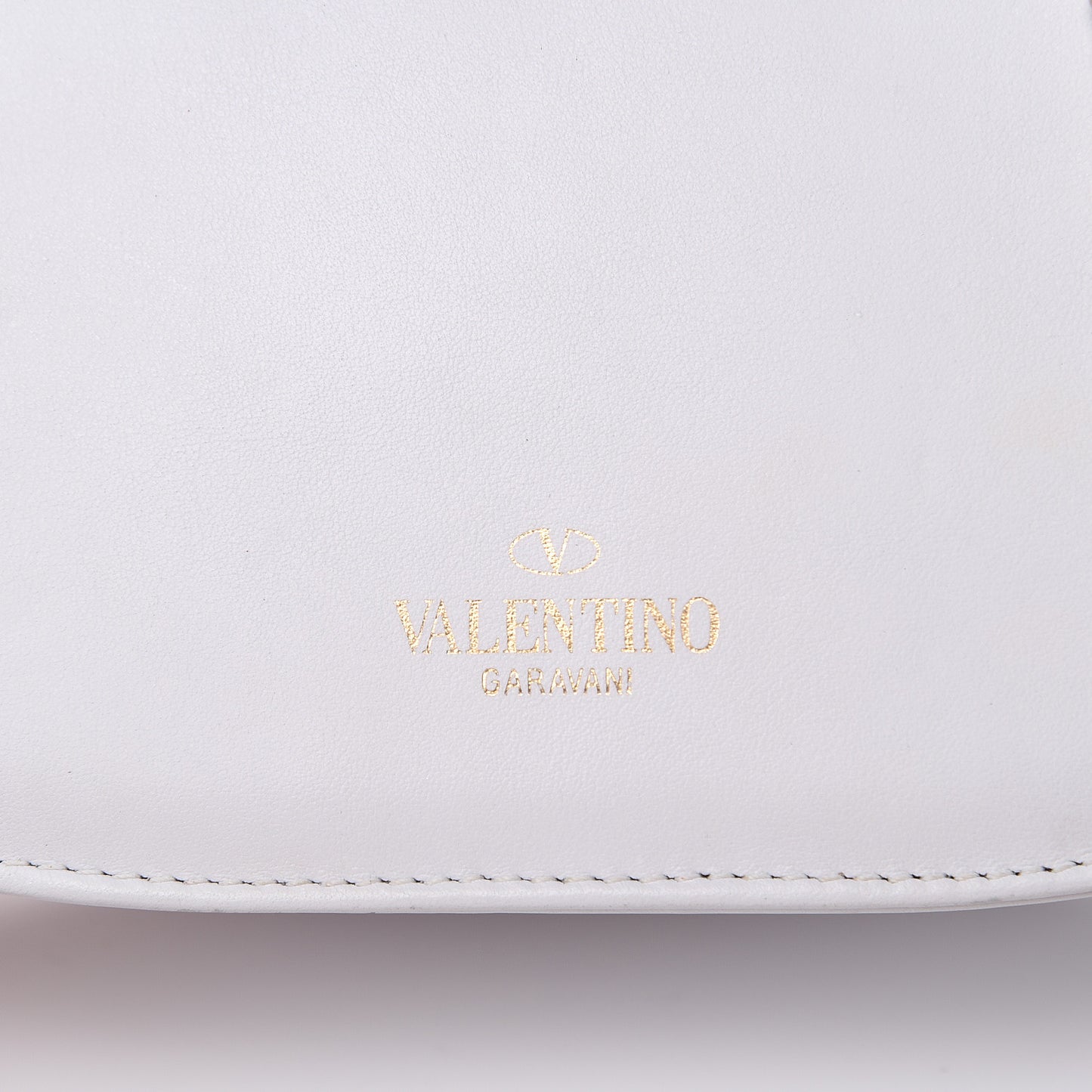 Calfskin VLTN Small Shoulder Bag White