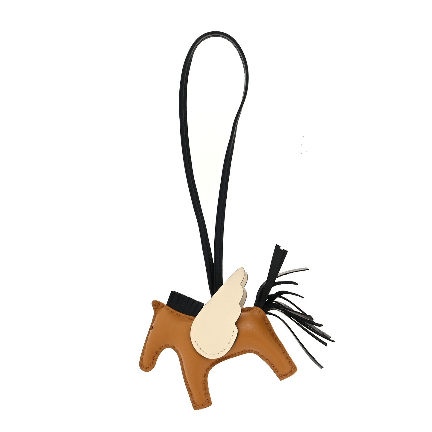 Milo Lambskin Grigri Rodeo Pegase Horse Bag Charm PM Sesame Black Nata