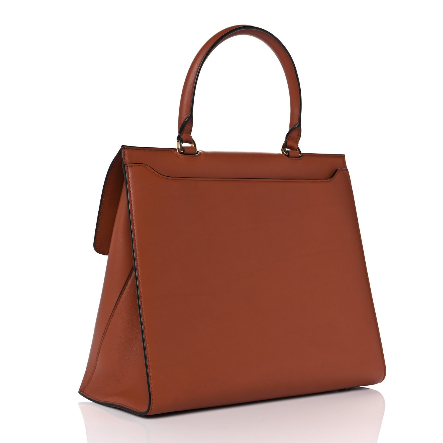 Salvatore Ferragamo Calfskin Trifolio Top Handle Bag Siena Tan 3 of 12