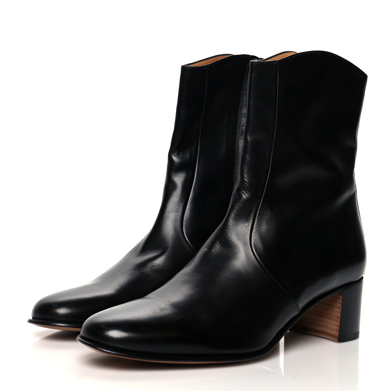 Hermes Calfskin Ankle Boots 38 Black 3 of 9