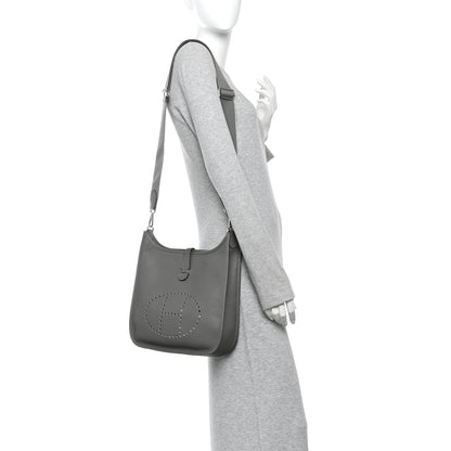 Hermes Taurillon Clemence Evelyne III PM Gris Meyer 2 of 11