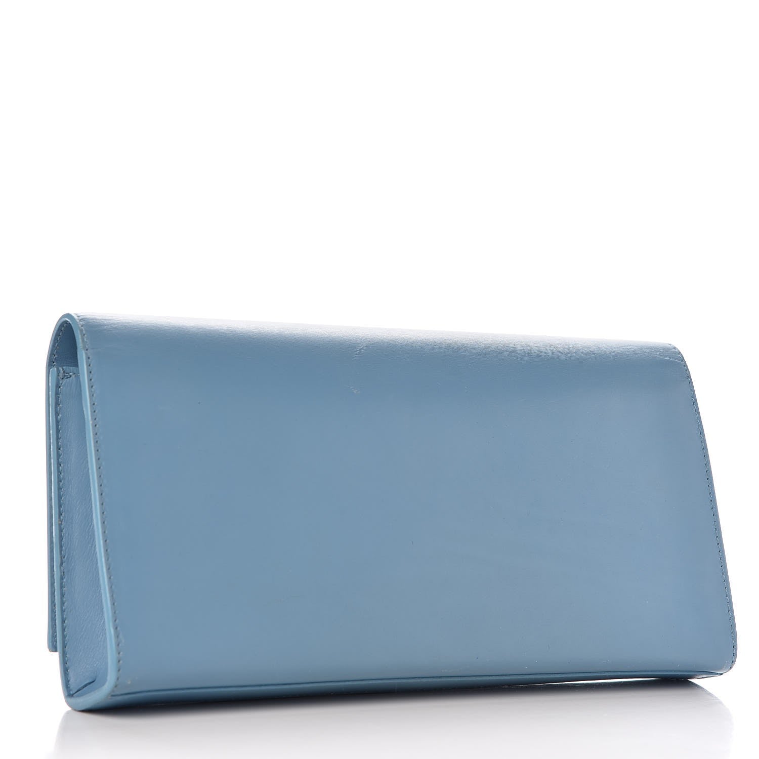 Saint Laurent Calfskin Classic Monogram Tassel Clutch Blue Glacier 3 of 10