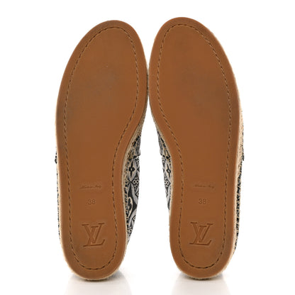 Louis Vuitton Jacquard Since 1854 Starboard Espadrille Flats 38 Grey 5 of 8