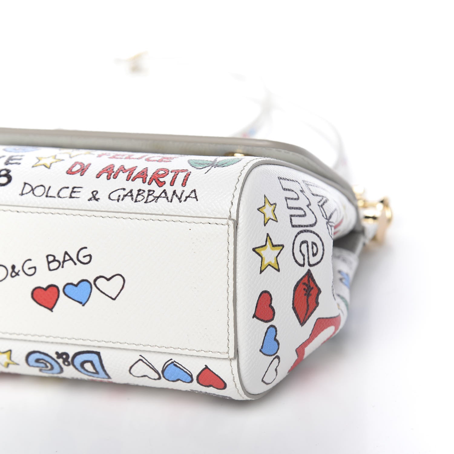 Dolce & Gabbana Dauphine Graffiti Printed Small Miss Sicily Satchel White 11 of 11