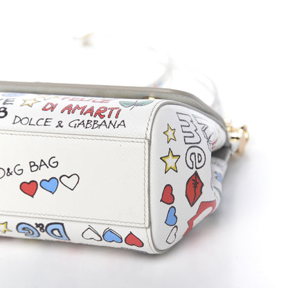 Dolce & Gabbana Dauphine Graffiti Printed Small Miss Sicily Satchel White 11 of 11