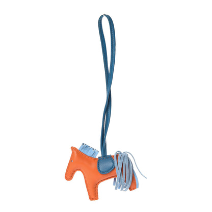 Hermes Milo Lambskin Grigri Rodeo Horse Bag Charm PM Feu Celeste Bleu Izmir 1 of 3