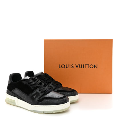 Louis Vuitton Calfskin Monogram Eclipse Mens LV Trainer Sneakers 8.5 Black 9 of 9